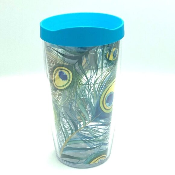 TERVIS Tumbler Peacock Pattern w/Lid 16 oz Hot Cold Insulated Travel - Picture 1 of 6